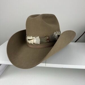 Vintage Resistol 3X Beaver Felt Brown Cowboy Hat Size 7 w/ Original Box